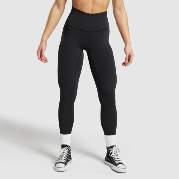 Seamless High Waisted Mesh Waistband Gym Leggings - Image 2