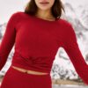Featherweight Center Stage Cropped Long Sleeve Pullover - Image 2