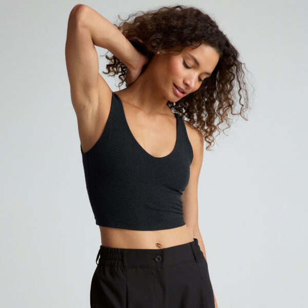 V Neckline Cropped Tank