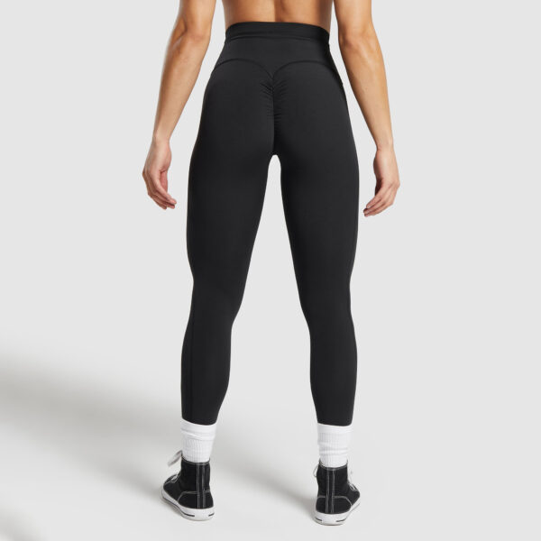 Seamless High Waisted Mesh Waistband Gym Leggings - Image 3