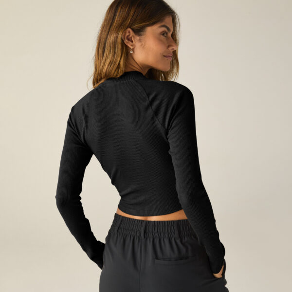 Contours Mock Neck Cropped Top - Image 3