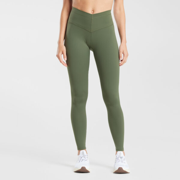 High Waist Solid Color V Waistband Leggings