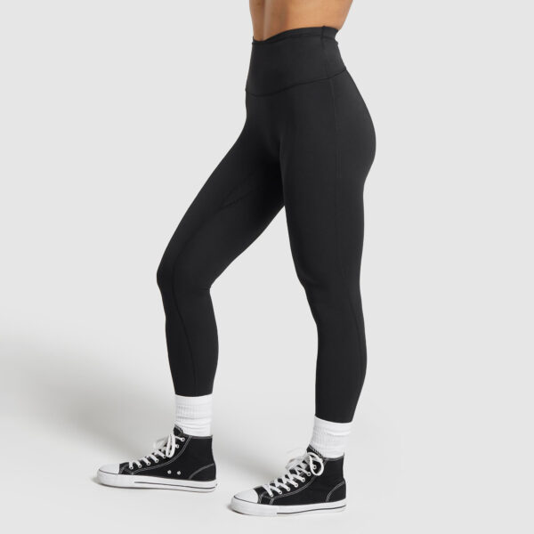 Seamless High Waisted Mesh Waistband Gym Leggings - Image 4